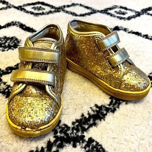 Falcotto Gold Glitter Sparkle & Leather Double Velcro New Generation Annoversary